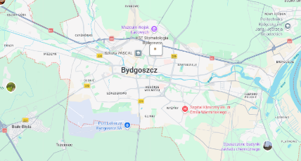Mapa Bydgoszczy i okolic